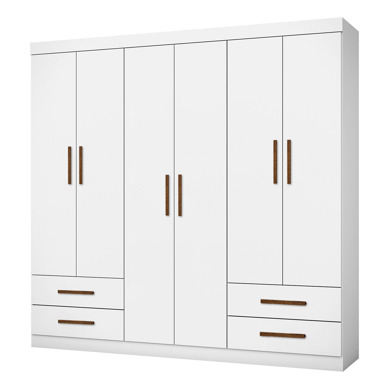 Guarda-Roupa 6 Portas Hércules (Sem espelho) 1,77 m Branco - CARIOCA MÓVEIS - Imagem 2
