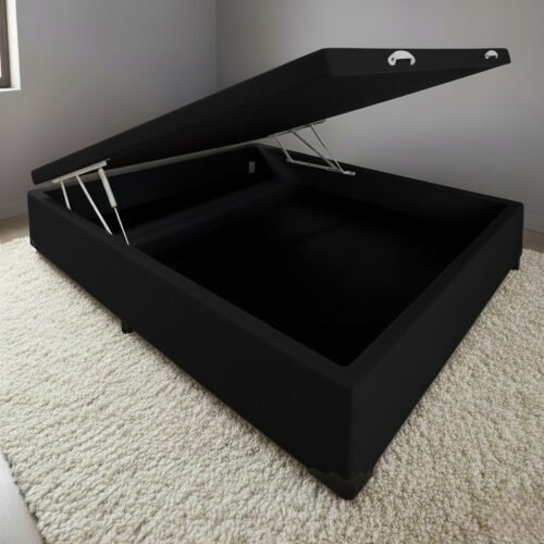 Base Box Casal Baú Corino Preto - ALTO NÍVEL CAMAS E COLCHÕES