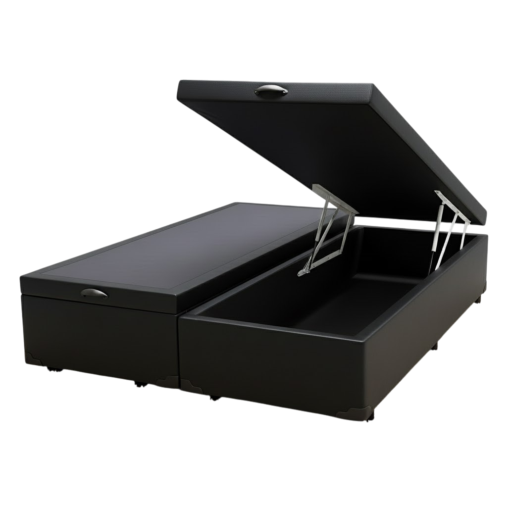 Base Box Queen Baú Corino Preto - ALTO NÍVEL CAMAS E COLCHÕES - Imagem 3