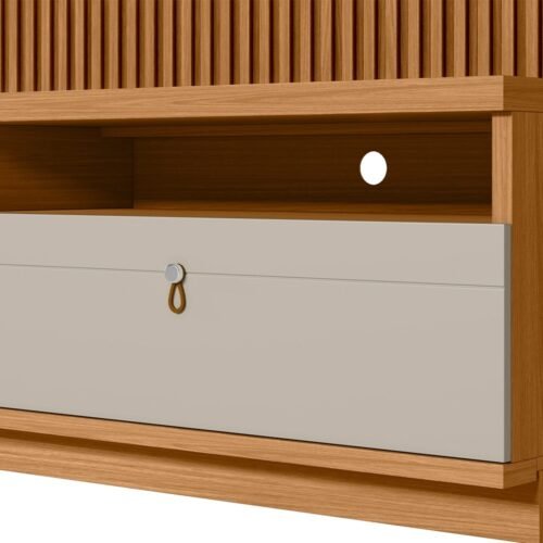 Alternative view of Painel + Rack até 75" Ouro Preto Nature/Off White - LINEA BRASIL