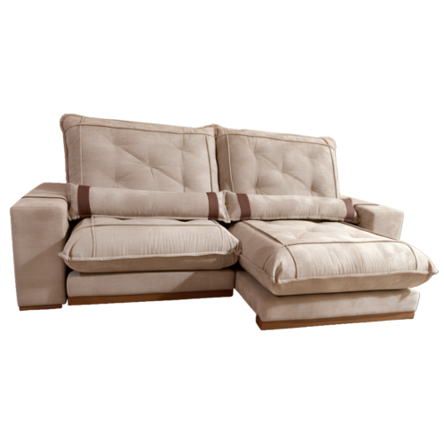 Alternative view of Sofa Retratil e Reclinavel Ibiza/Poseidon 2,50 m Veludo Bege 106 - ZARAT ESTOFADOS