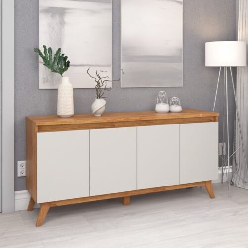 Buffet 4 Portas Filipe/Flip Mel/Off White - VIERO MOVEIS
