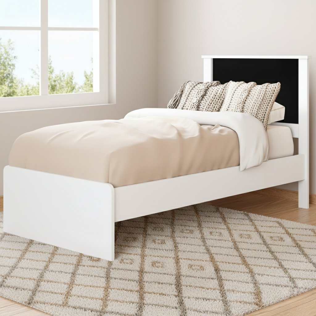 Cama Solteiro Barcelona Branco/Preto/Branco - TEBARROT DO BRASIL - Imagem 5
