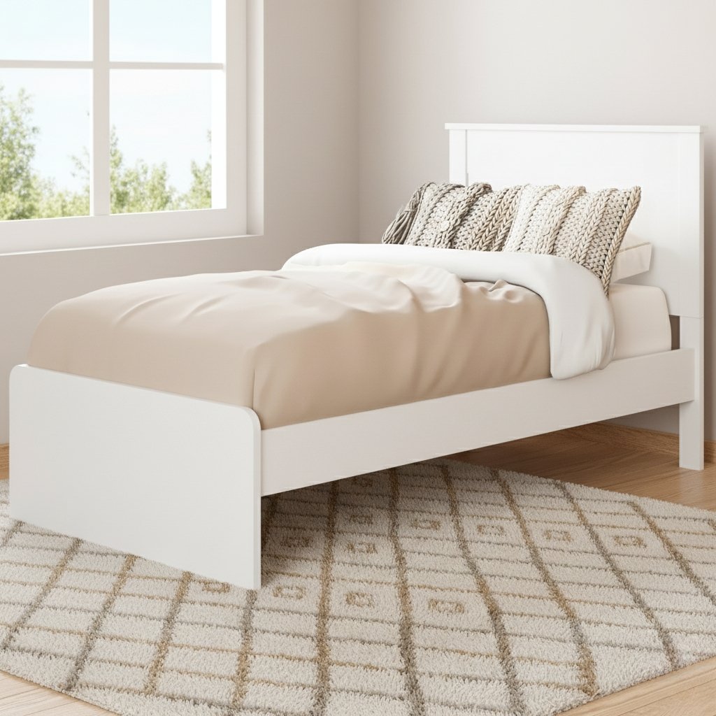 Cama Solteiro Barcelona Branco/Preto/Branco - TEBARROT DO BRASIL - Imagem 4