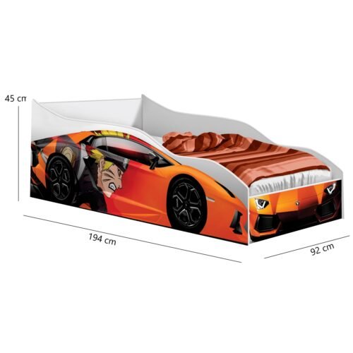 Alternative view of Cama Solteiro Carro Orange Naruto - GABRIELLI