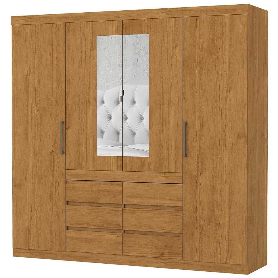 Guarda-Roupa 4 Portas Império 2,00 m Cinamomo - CARIOCA MÓVEIS - Imagem 3