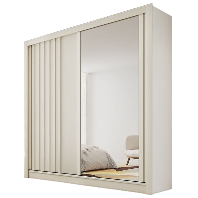 Guarda-Roupa 2 Portas Lugano 1,80 m Off White - MOVEIS EUROPA - Imagem 3