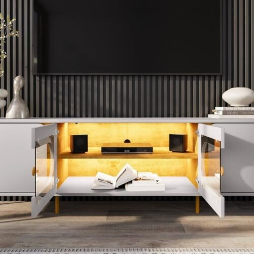 Alternative view of Rack até 75" Juquehy Off White/Naturale - BECHARA