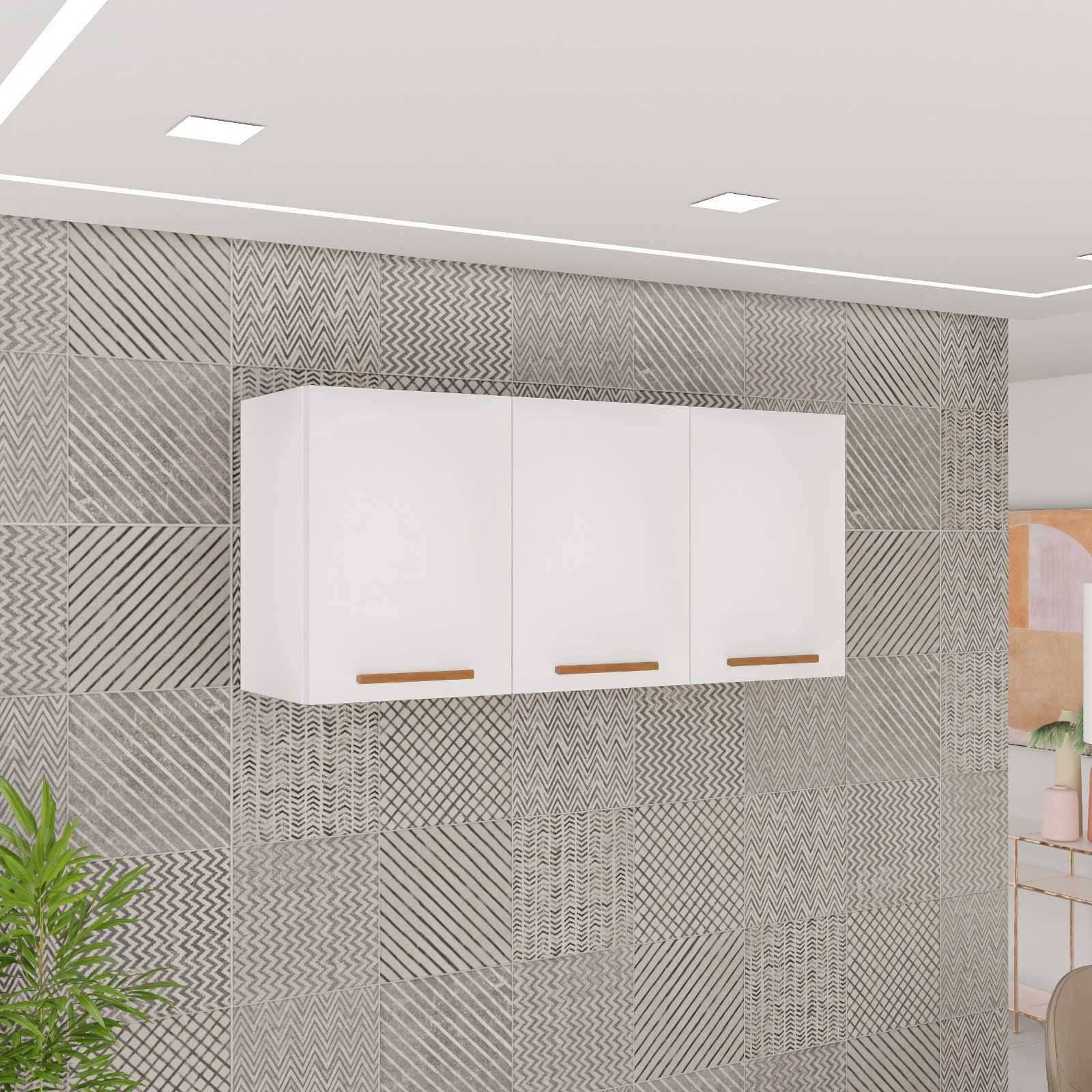 Aéreo Triplo New Valência Branco/Cinamomo Larg. 1.20m - Sallêto
