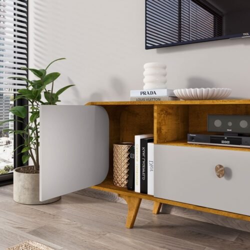 Alternative view of Rack até 75" Noronha Naturale/Off White - BECHARA