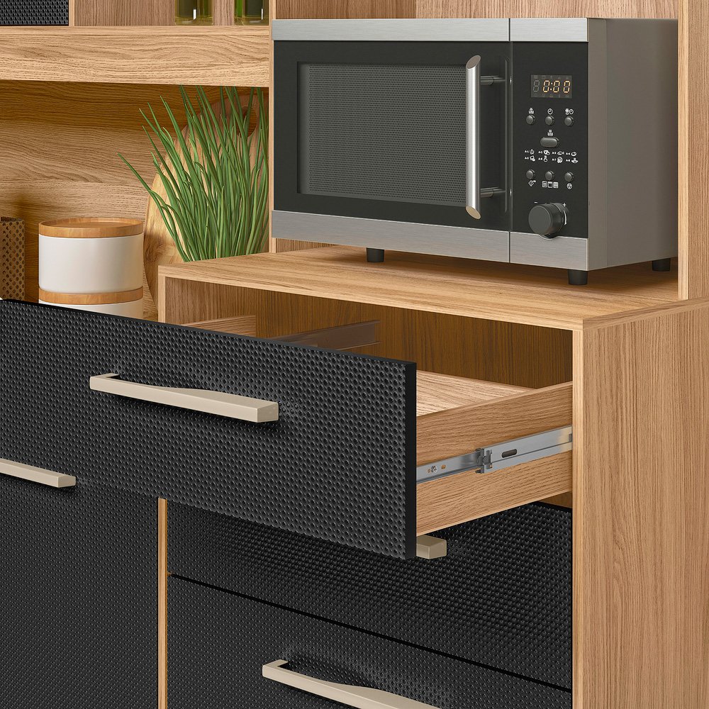 Kit Cozinha Salsa 1,80 m Freijó/Preto Esfera - NICIOLI - Imagem 5