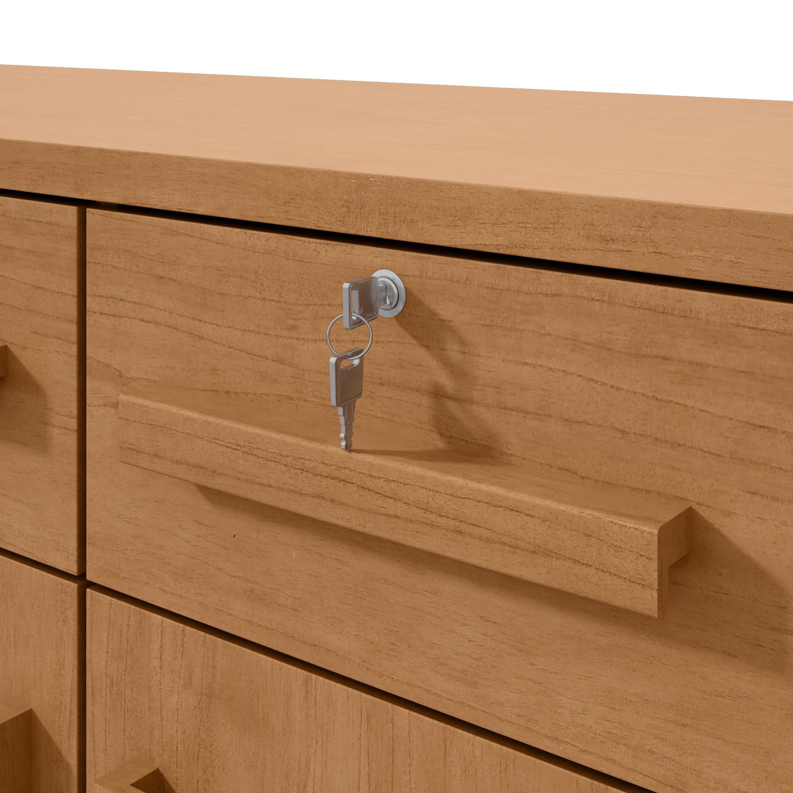 Cômoda 6 Gavetas com Sapateira Da Vinci Amêndoa Clean - LOPAS - Imagem 4