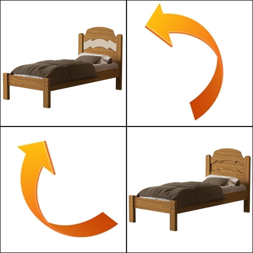 Cama Solteiro Iris Nature/Off White/Nature - MADEC MÓVEIS - Imagem 5