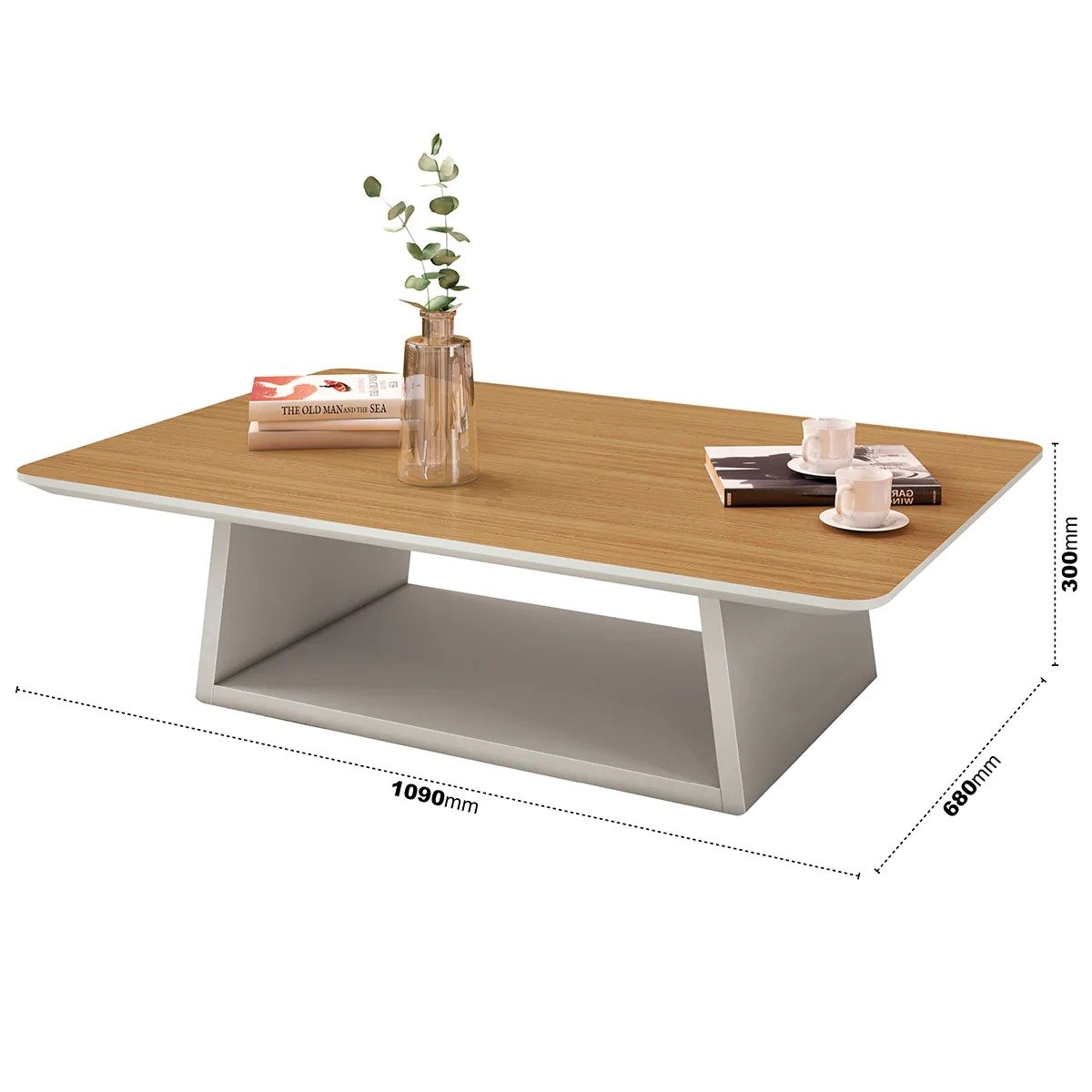 Mesa de Centro Holambra Off White/Cedro - EDN MÓVEIS - Imagem 2