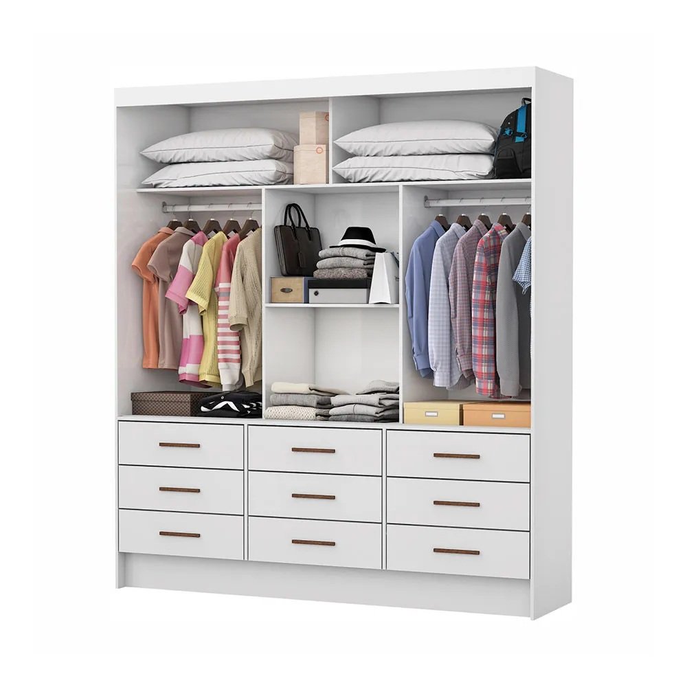 Guarda-Roupa 3 Portas Sevilha (Sem espelho) 1,62 m Branco - CARIOCA MOVEIS - Imagem 5
