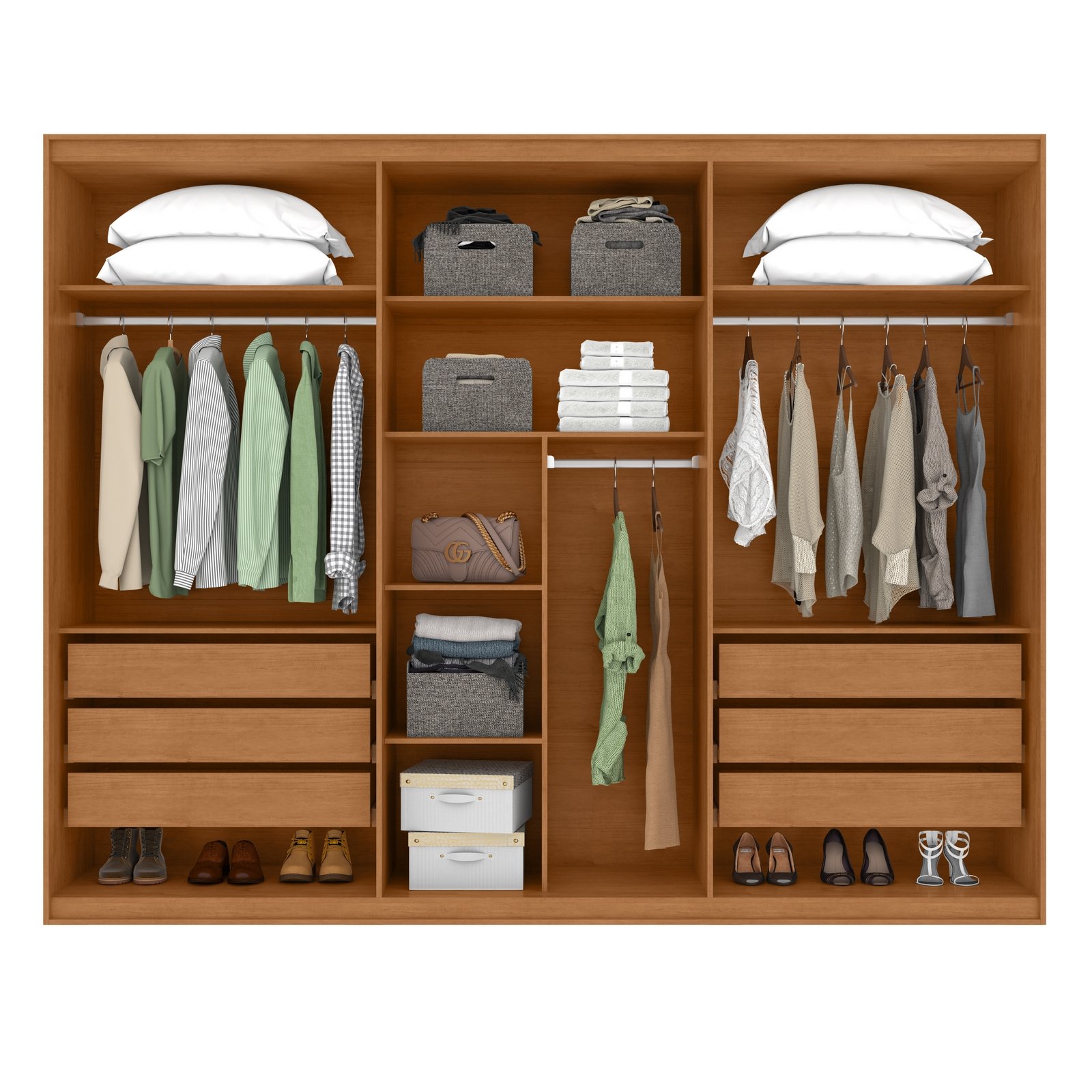 Guarda-Roupa 6 Portas Suavitá 2,70 m Amêndoa Clean - LOPAS - Imagem 2