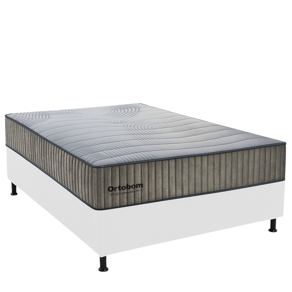 Colchão Casal Exclusive Foam 30 cm HR 33 + Base Simples Corino Branco – ORTOBOM + BIOSTAR - Imagem 3