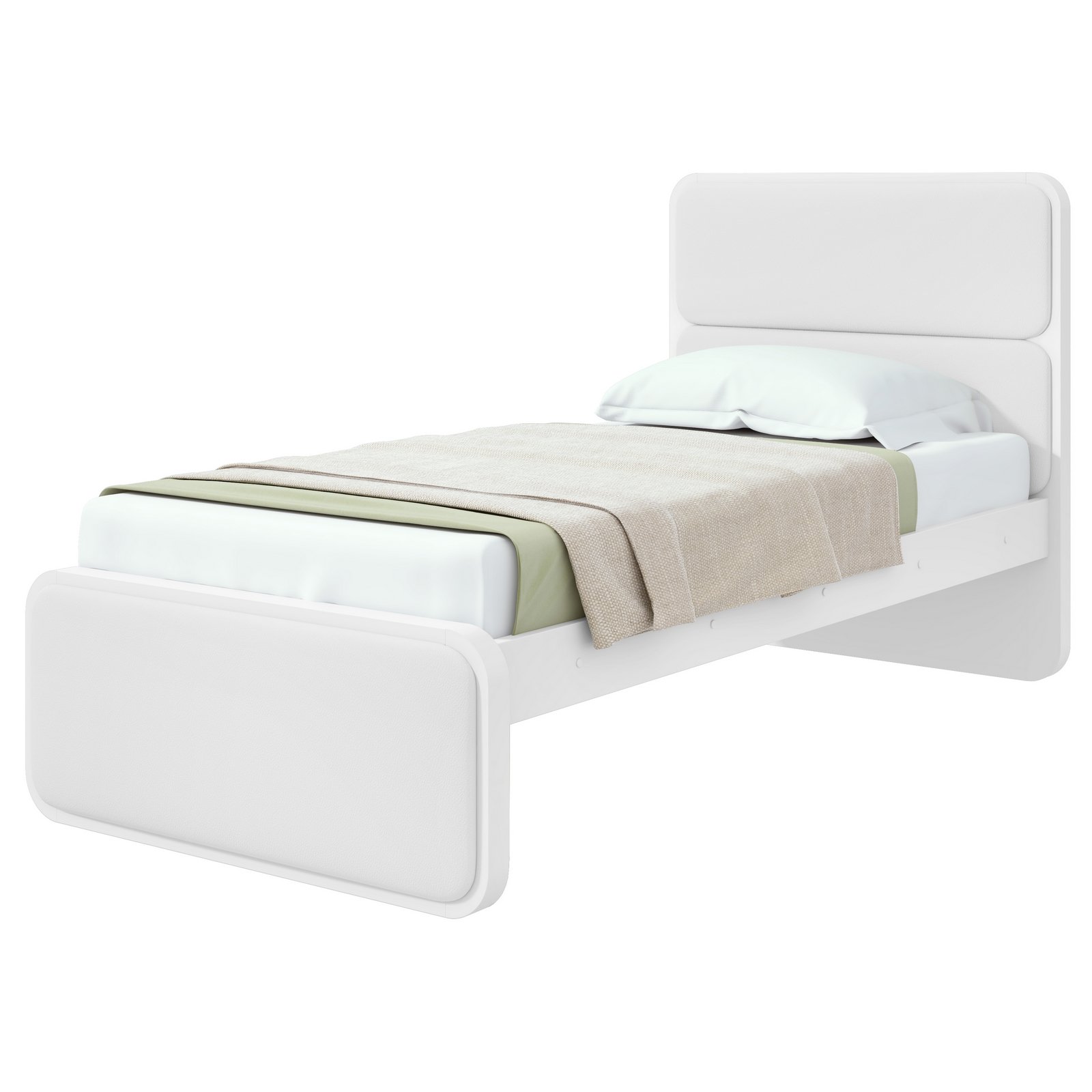 Cama Solteiro Loop Branco - LOPAS - Imagem 6