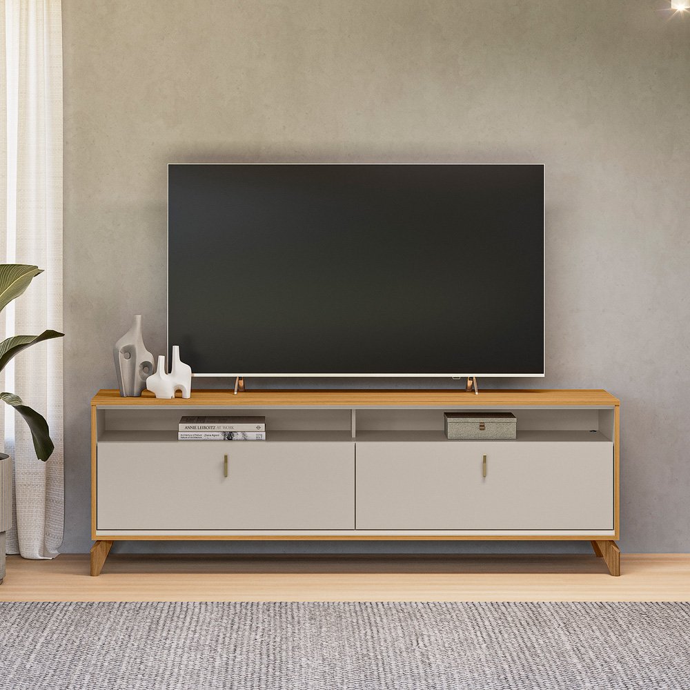 Rack ate 75" Dubai 1.8 Tauari/Off White Fosco - LINEA BRASIL - Imagem 2