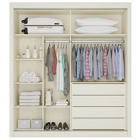 Guarda-Roupa 2 Portas Lugano 1,80 m Off White - MOVEIS EUROPA - Imagem 2