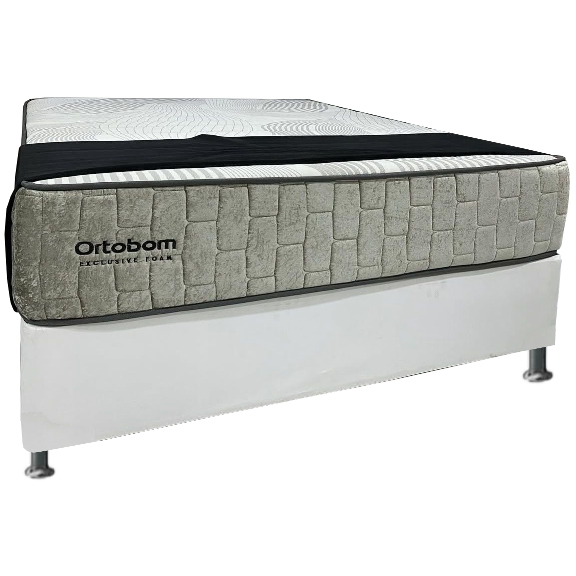 Colchão Casal Exclusive Foam 30 cm HR 33 + Base Simples Corino Branco – ORTOBOM + BIOSTAR - Imagem 4