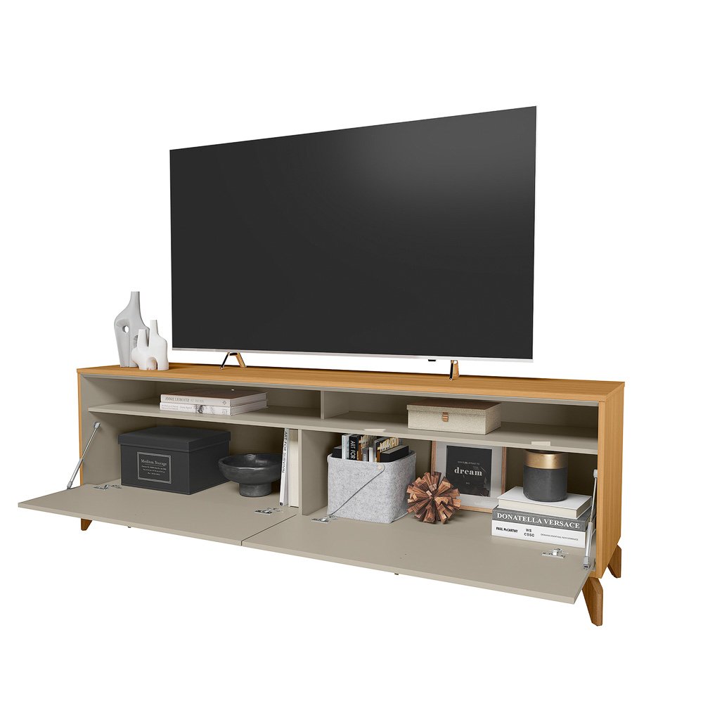 Rack ate 75" Dubai 1.8 Tauari/Off White Fosco - LINEA BRASIL - Imagem 7