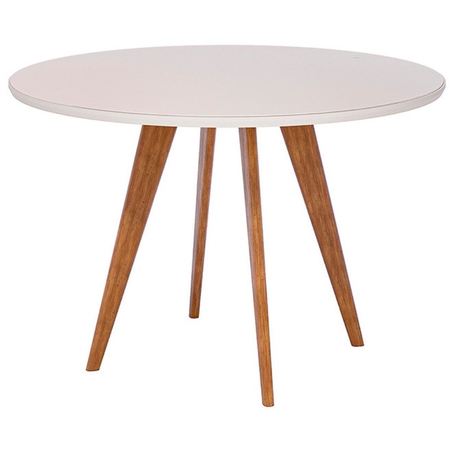 Mesa Redonda Acerola 109 (C/Vidro) Madeira/Off White - CIMOL - Imagem 5