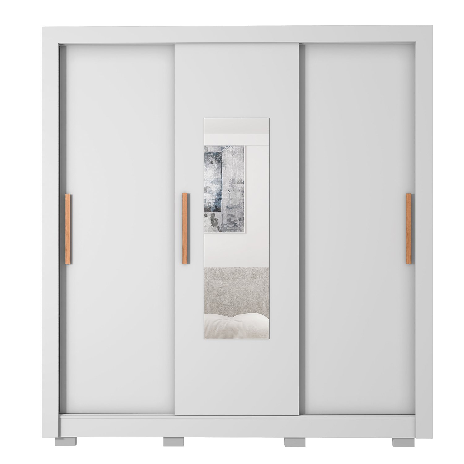 Guarda-Roupa 3 Portas Chile 1,914 m Branco - CAEMMUN MOVELARIA - Imagem 5