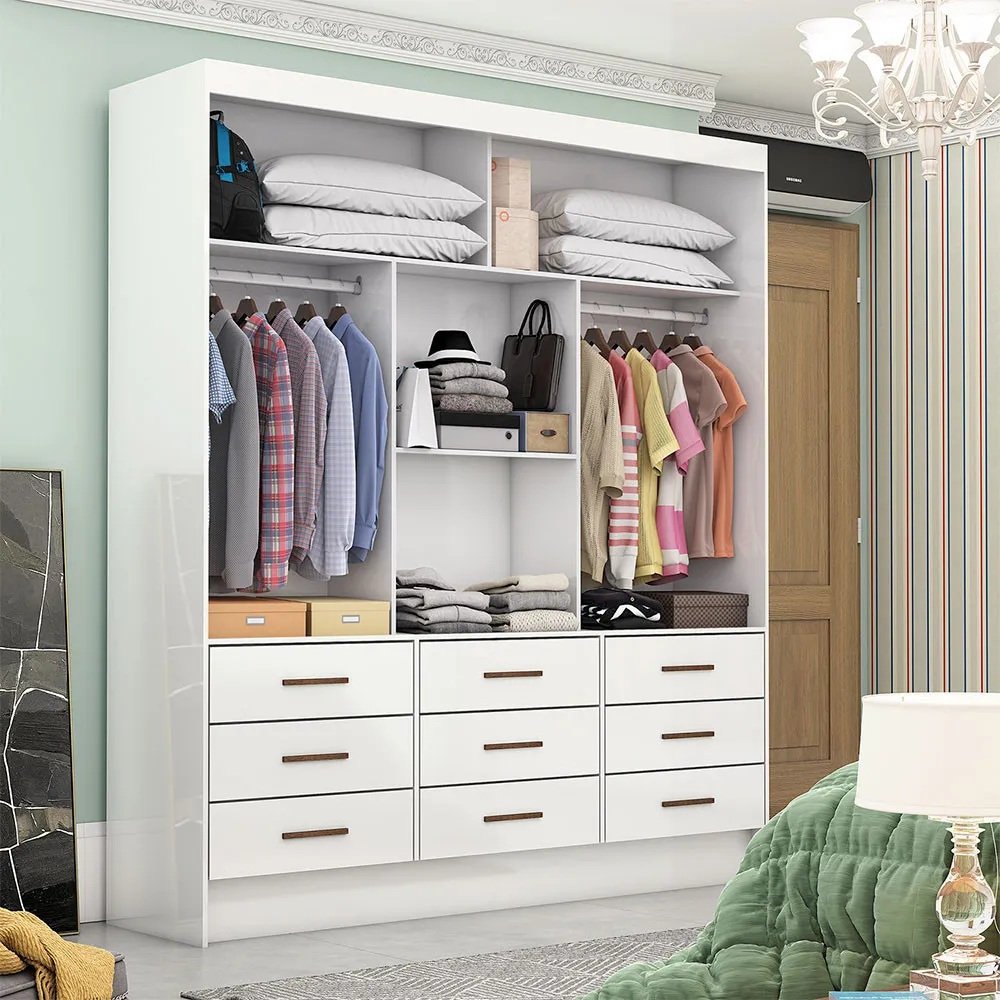 Guarda-Roupa 3 Portas Sevilha (Sem espelho) 1,62 m Branco - CARIOCA MOVEIS - Imagem 2