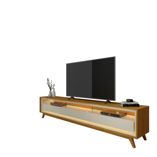 Alternative view of Rack até 75" Requinte 212 Naturale/Off White - GELIUS