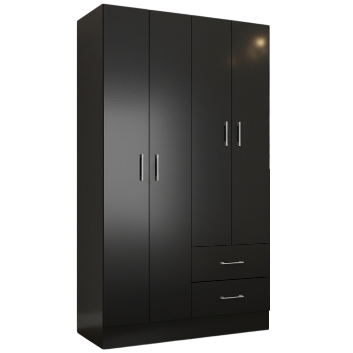 Guarda-Roupa 4 Portas Panamá 4002 0,90 m Preto - FELLICCI - Imagem 3
