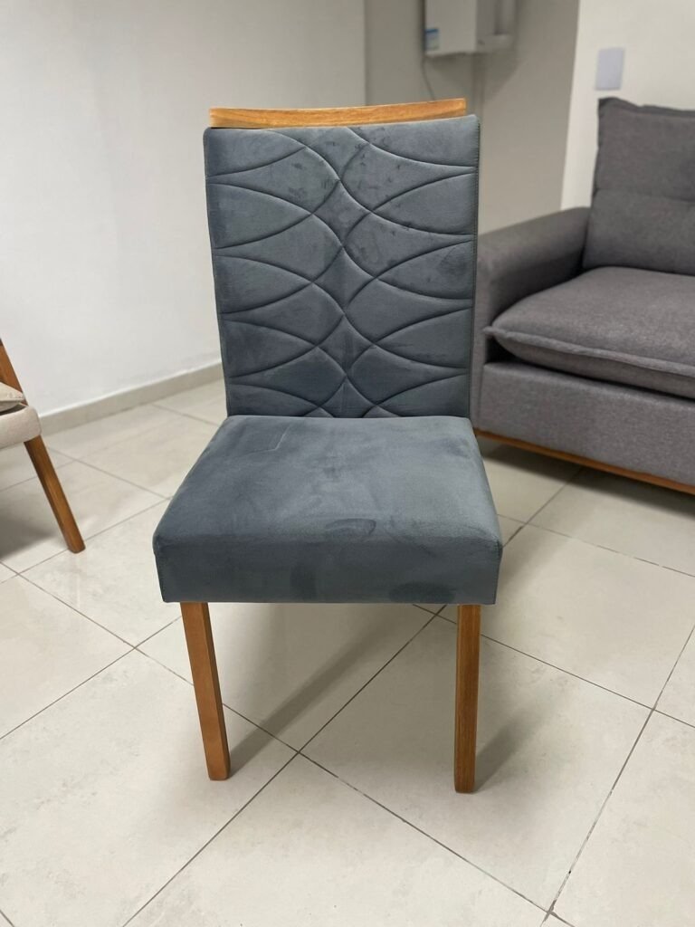 Mesa Salinas 90 Cinamomo/Off White com 4 Cadeiras Safira Veludo Cinza Grafite – CEL MÓVEIS + WM DECOR - Imagem 2