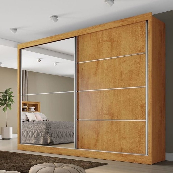 Guarda-Roupa 2 Portas Verona 2,02 m Peroba/Off White/Peroba – MÓVEIS EUROPA - Imagem 4