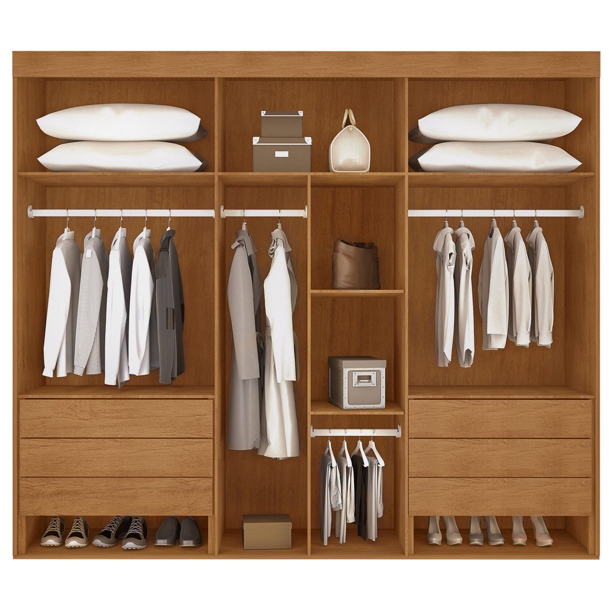 Guarda-Roupa 6 Portas Lucca Premium 2,73 m Naturale - RUFATO - Imagem 5