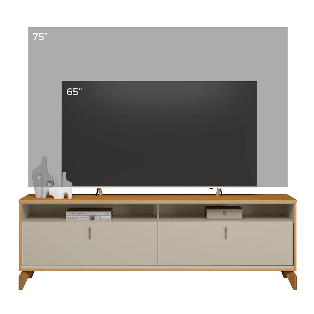 Rack ate 75" Dubai 1.8 Tauari/Off White Fosco - LINEA BRASIL - Imagem 12