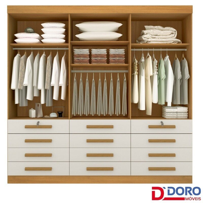 Roupeiro Mônaco Plus 4 Portas Castanho Larg. 1.60m - D Doro - Imagem 4