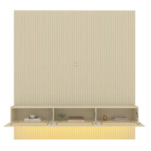 Alternative view of Home Suspenso até 85" Supremo Ripado 218 Off White com Nicho Native Off White - GELIUS