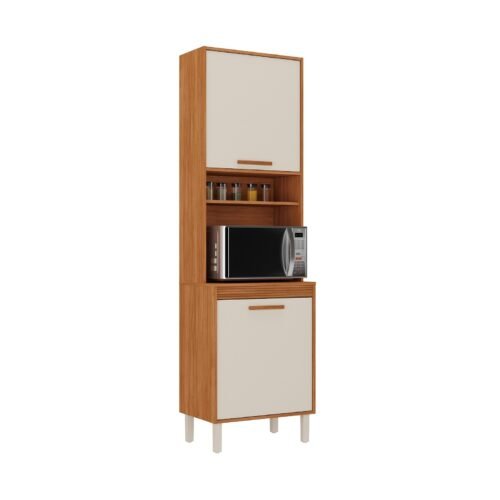 Paneleiro 2 Portas Forno Canela 0,62 m Cinamomo/Off White - ITATIAIA