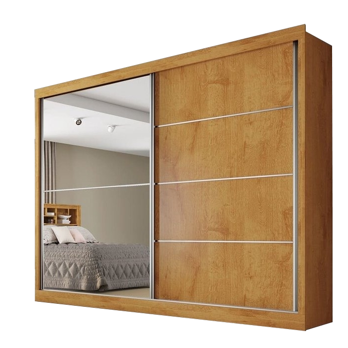 Guarda-Roupa 2 Portas Verona 2,02 m Peroba/Off White/Peroba – MÓVEIS EUROPA - Imagem 7