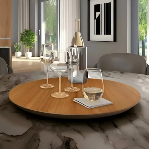 Prato Giratório 45 cm Amadeirado – DELINE DECOR