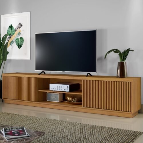 Rack até 75" Arezzo 2.2 Ripado/Naturale - MAVAULAR