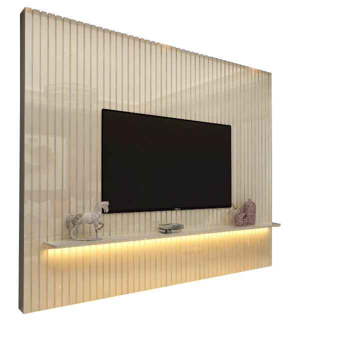 Painel ate 85" Nobre Ripado 230 Off White - GELIUS - Imagem 3