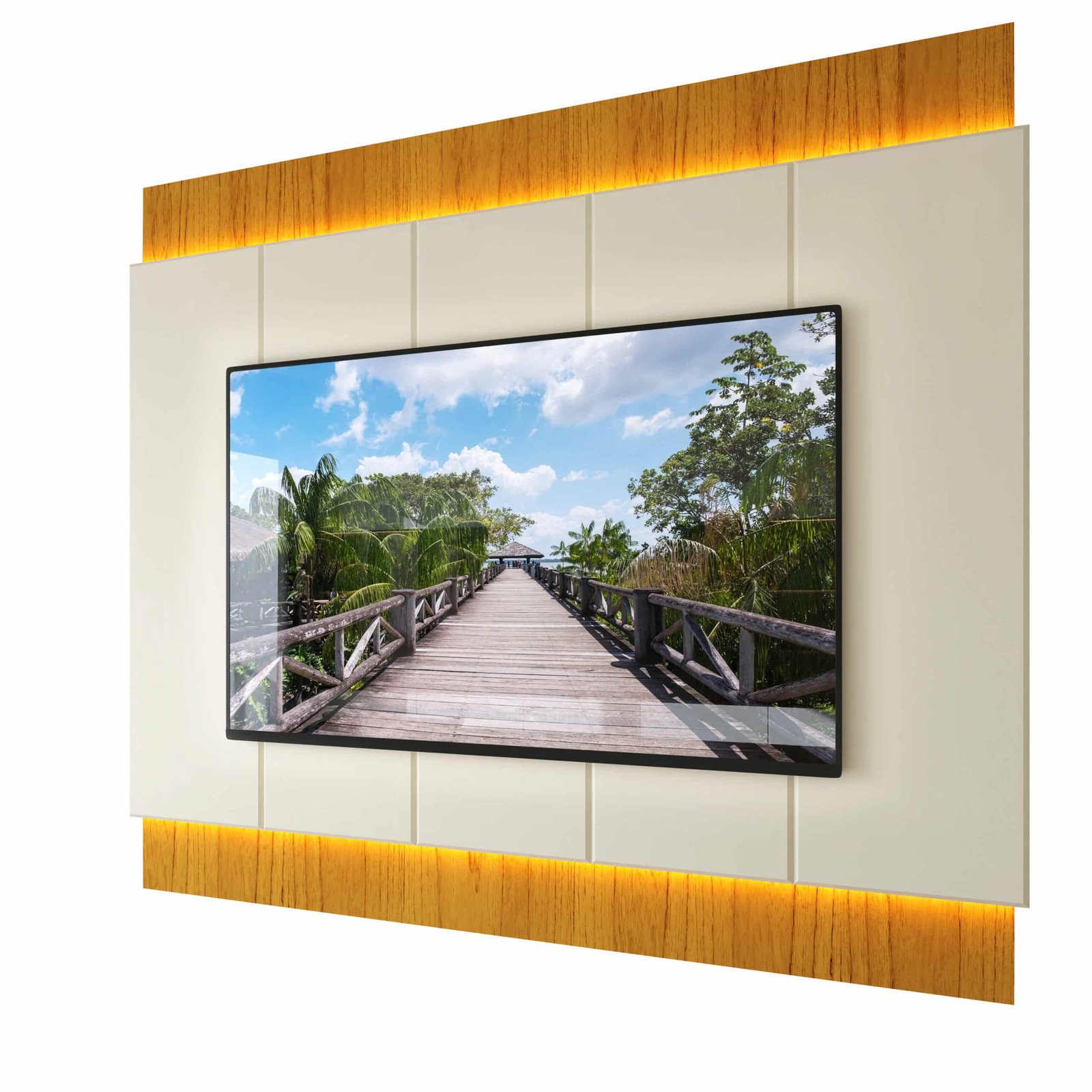 Painel ate 85" Magnifico Naturale/Off White - GELIUS - Imagem 3