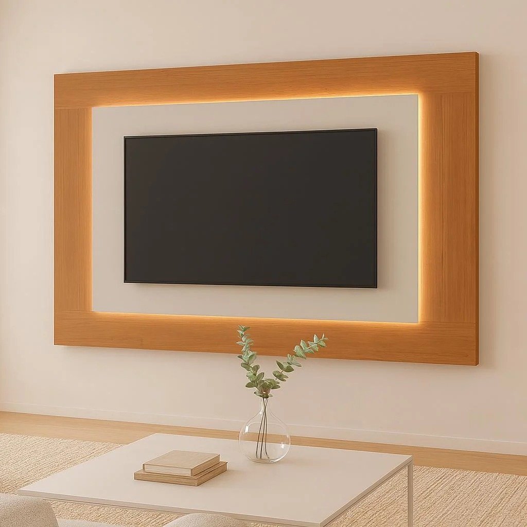 Painel até 58" Atenas 1,80 m Naturale/Off White - MAVAULAR