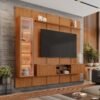 Painel até 75″ Dominus 2,32 m Naturale + Rack Suspenso Dominus Naturale + Cristaleira Dominus Naturale – MAVAULAR