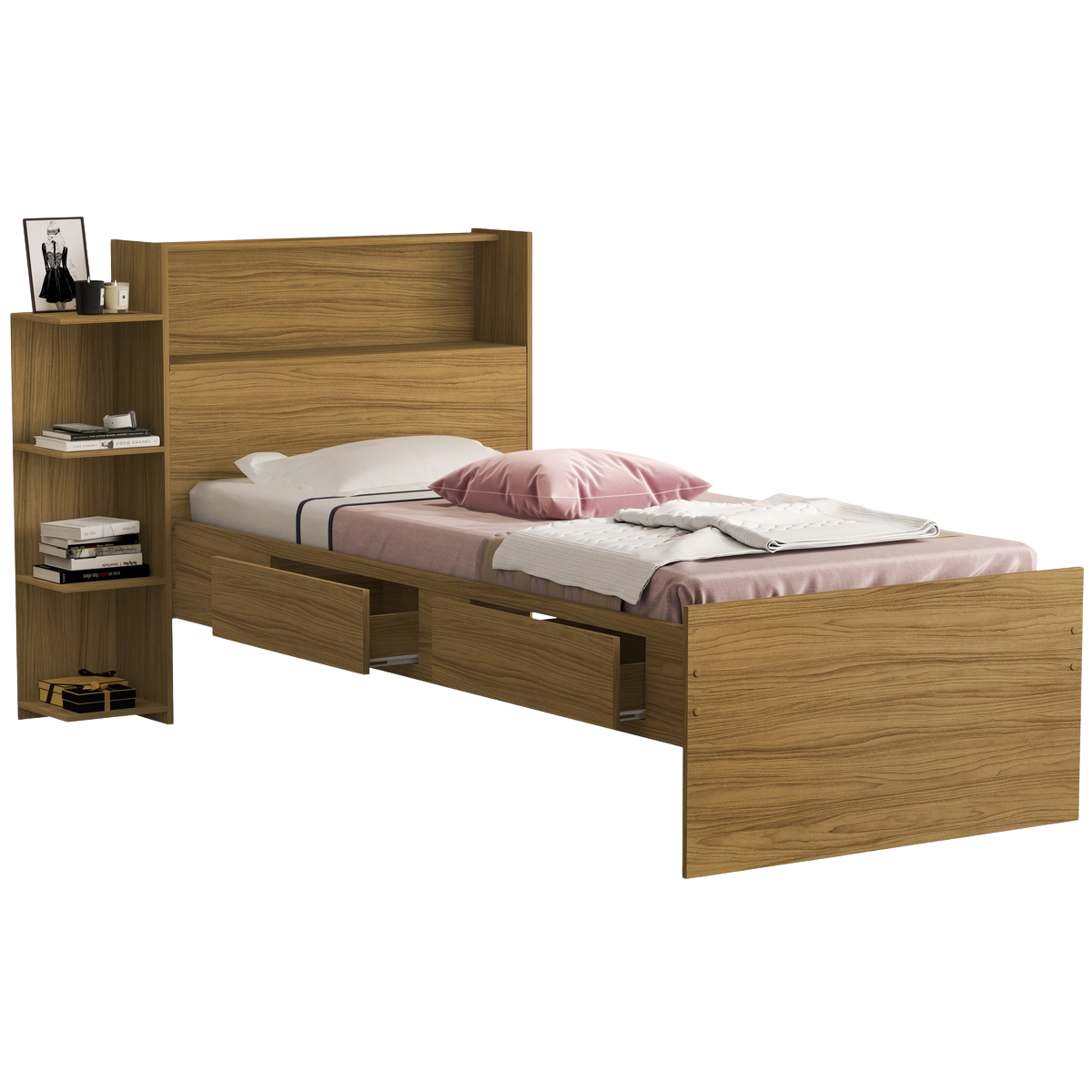 Cama Solteiro Baú Isa Nature - MADEC MÓVEIS - Imagem 2