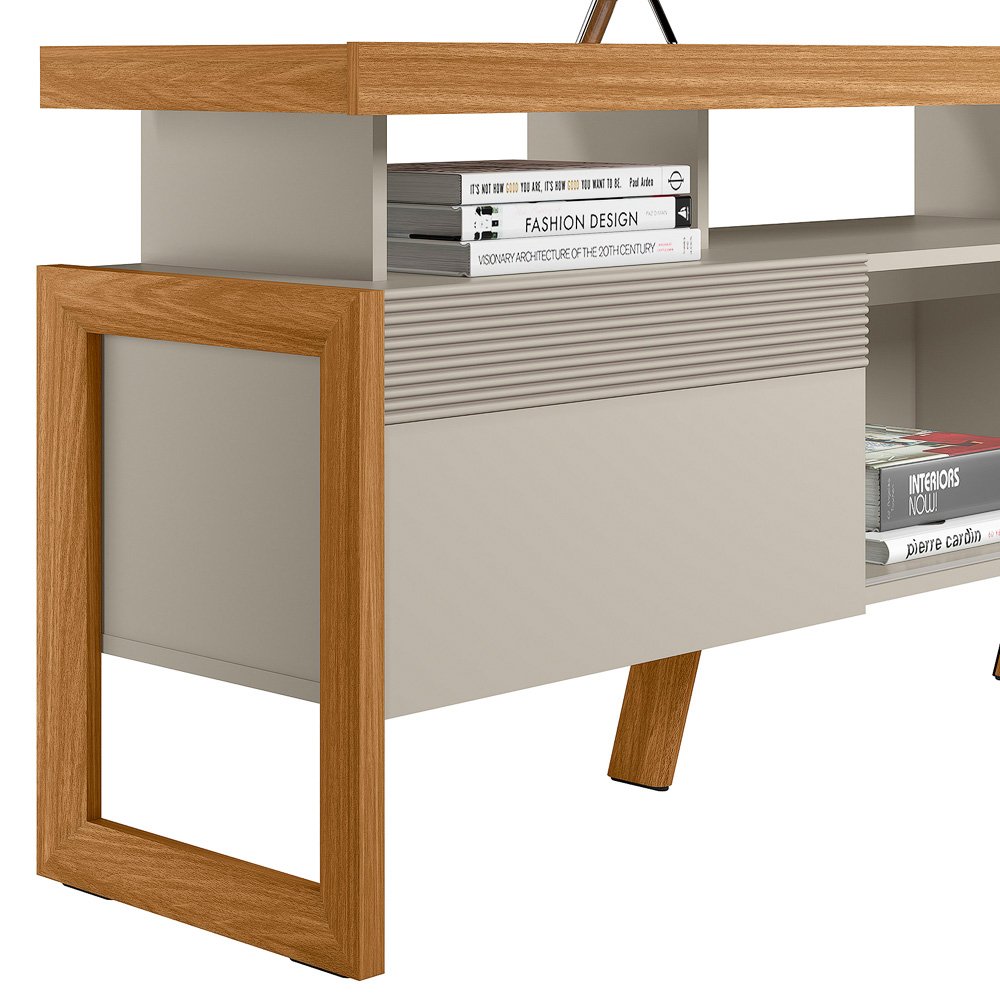 Rack ate 70" Esmeralda Nature/Off White - LINEA BRASIL - Imagem 7