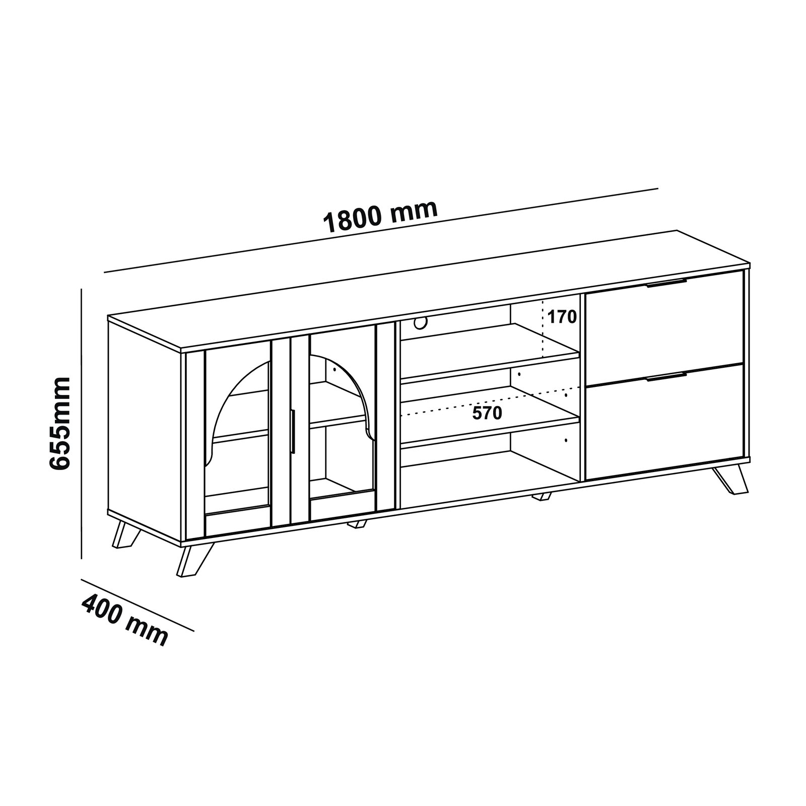 Rack até 75" Murano Cinamomo/Off White - ARTELY - Imagem 6