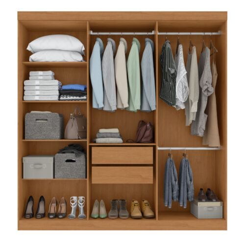 Alternative view of Guarda-Roupa 6 Portas Andara 1,77 m Amêndoa Clean/Off White - LOPAS