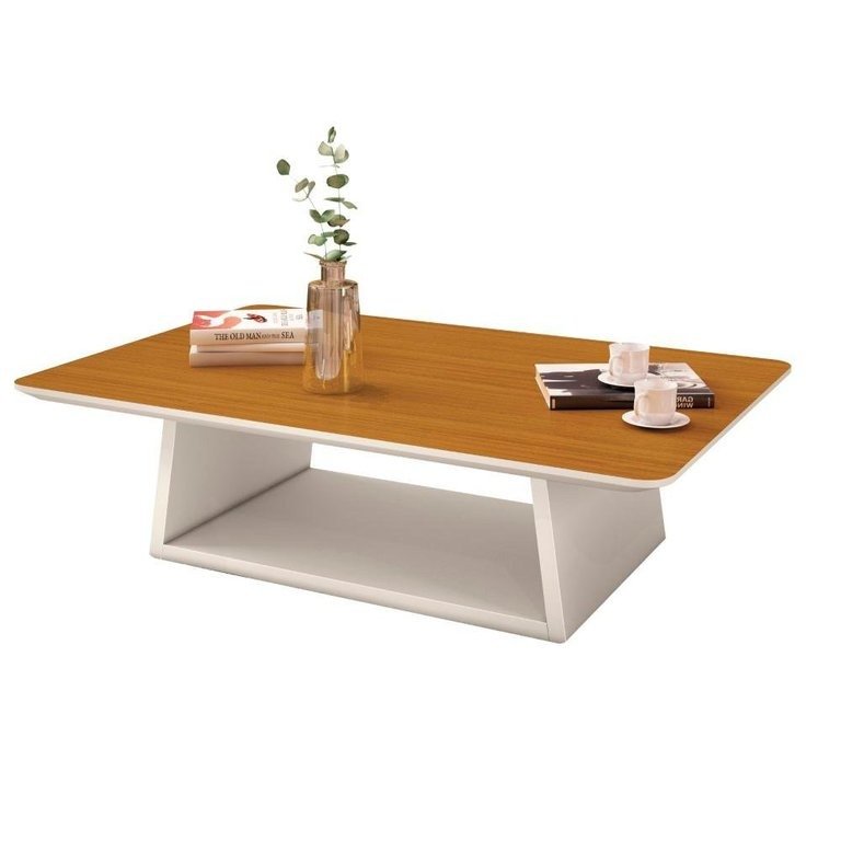 Mesa de Centro Holambra Off White/Cedro - EDN MÓVEIS - Imagem 3